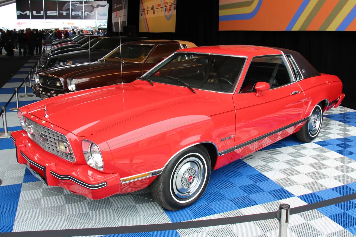1974 Mustang II. Image courtesy of Wikimedia Commons: https://commons.wikimedia.org/wiki/Category:1974_Ford_Mustang#/media/File:1974_Ford_Mustang_Ghia_(14389802775)_(cropped).jpg