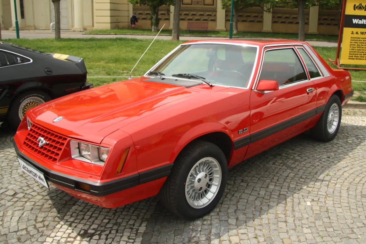 1979 Ford Mustang. Image courtesy of Wikimedia Commons: https://commons.wikimedia.org/wiki/Category:1979_Ford_Mustang#/media/File:Ford_Mustang_1979_at_Legendy_2019_in_Prague_(cropped).jpg