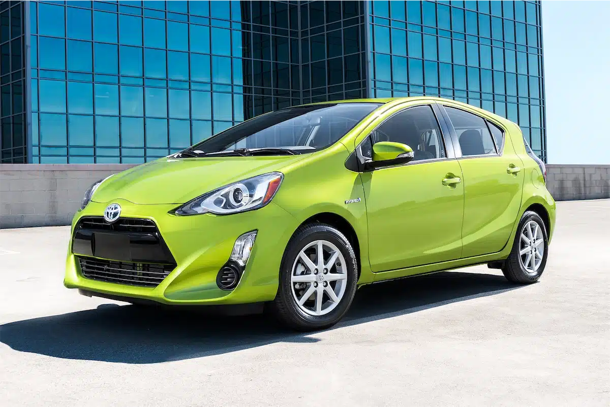 2016 Toyota Prius c in a bright color
