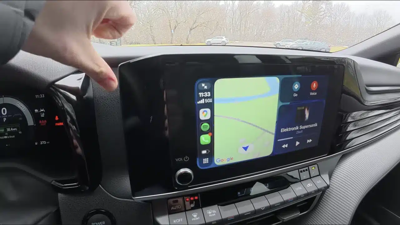 Camry infotainment screen and physical climate-control switches