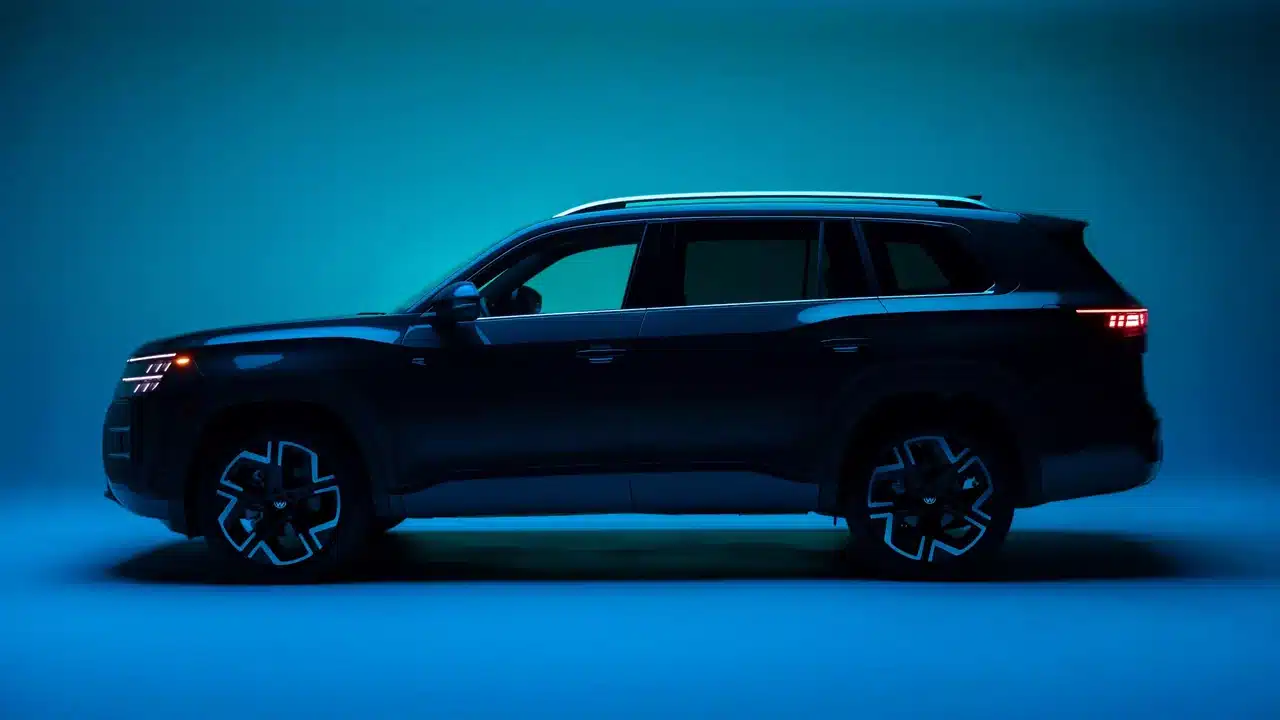 Side profile of the redesigned 2027 Volkswagen Atlas