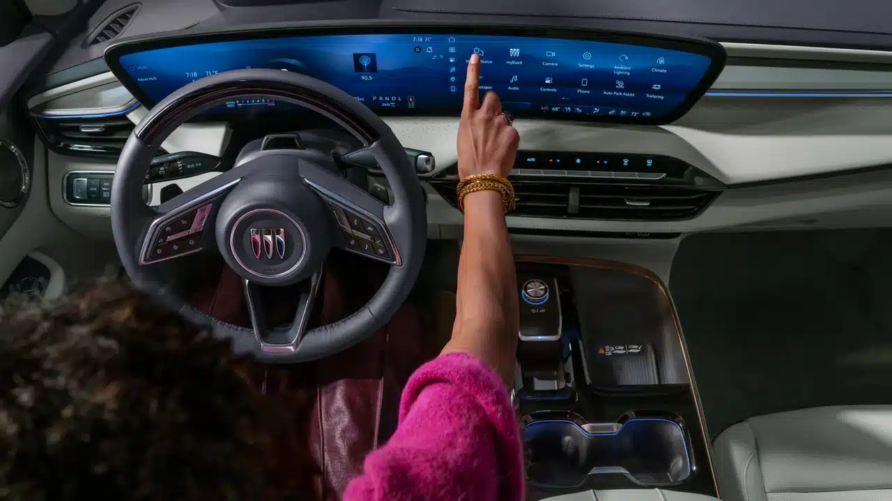 2027 Buick Enclave Avenir driver area and dashboard display