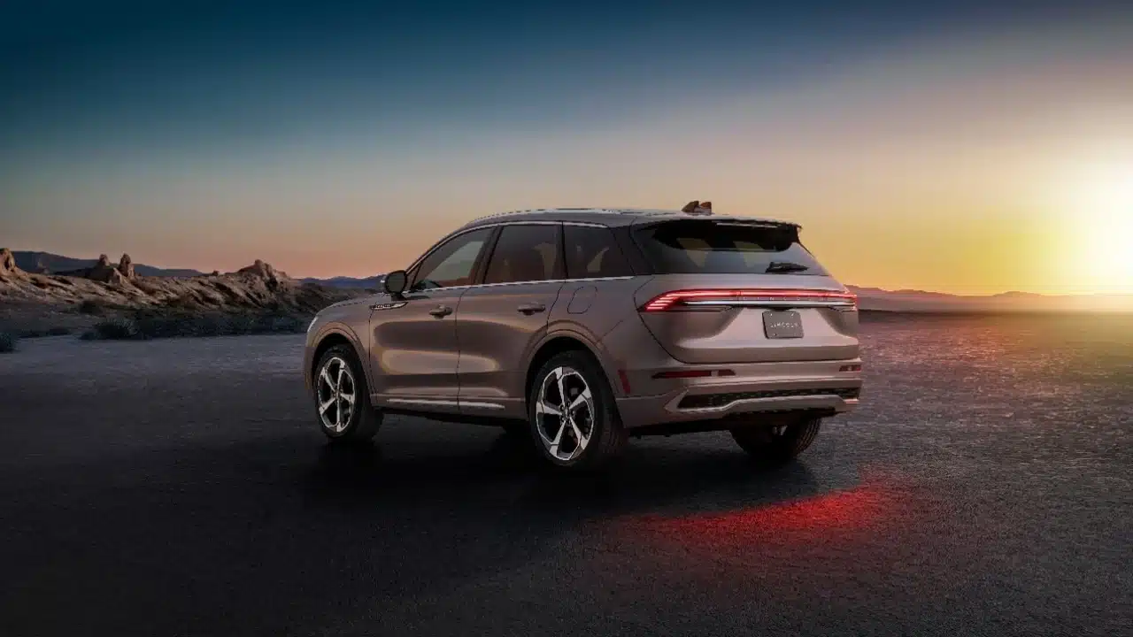 2027 Lincoln Corsair Hybrid rear exterior and Lincoln taillamps