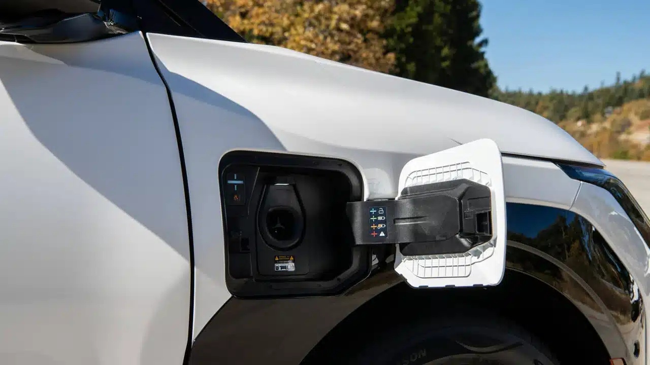 Open charging port on a 2027 Kia EV3