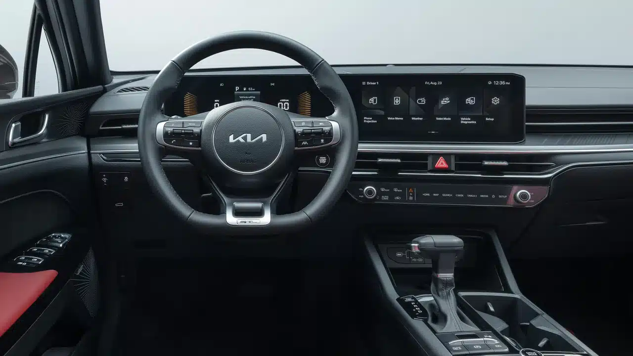 2027 Kia K5 GT-Line dashboard and steering wheel