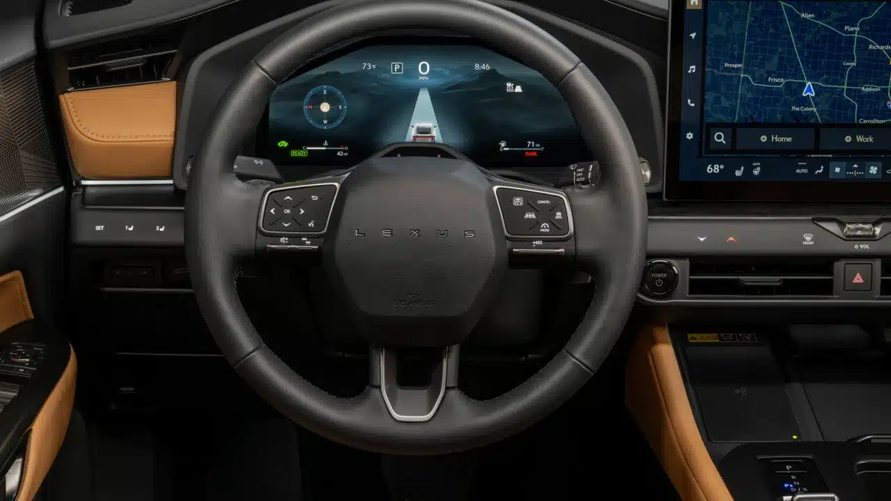 Redesigned steering wheel and digital displays in the 2027 Lexus NX