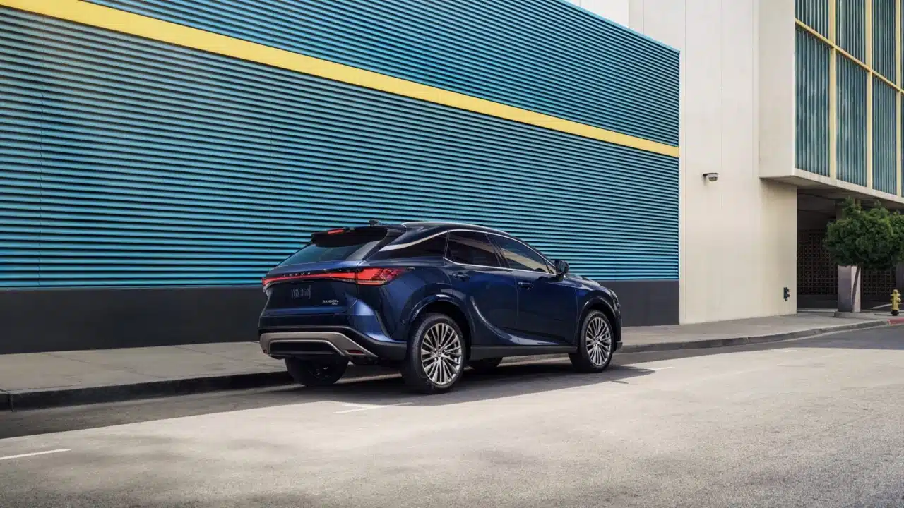 Lexus RX plug-in hybrid rear three-quarter view