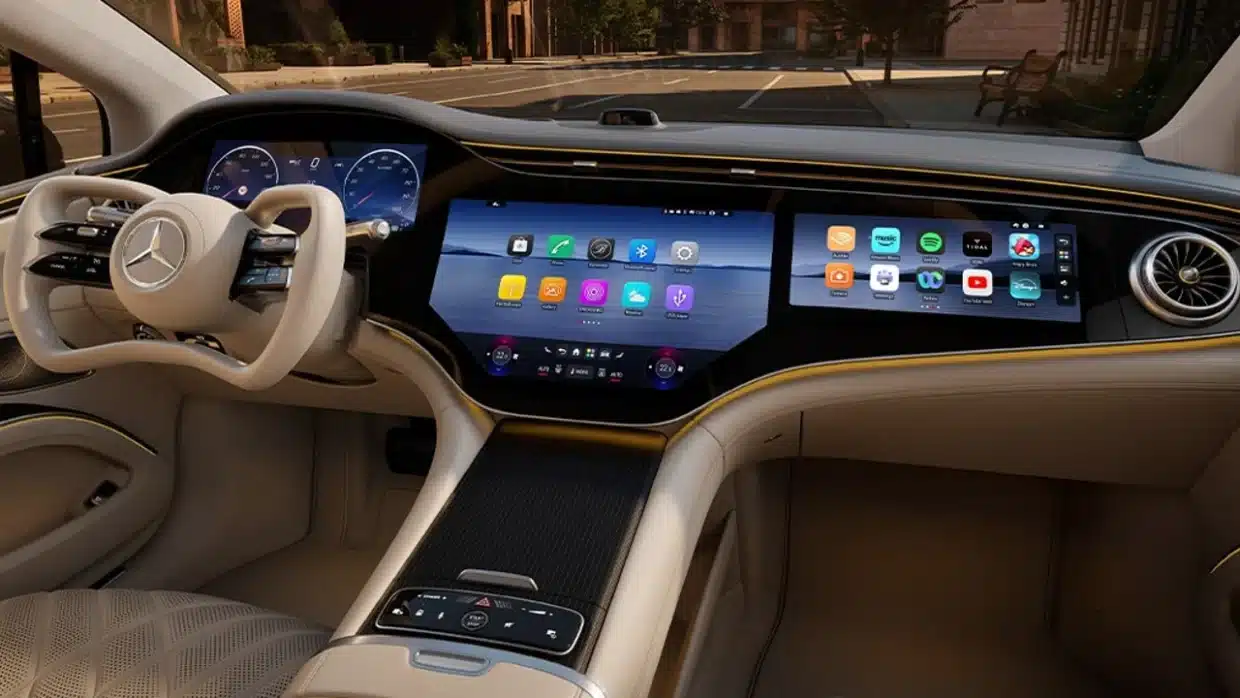 Mercedes-Benz EQS dashboard with MBUX Hyperscreen