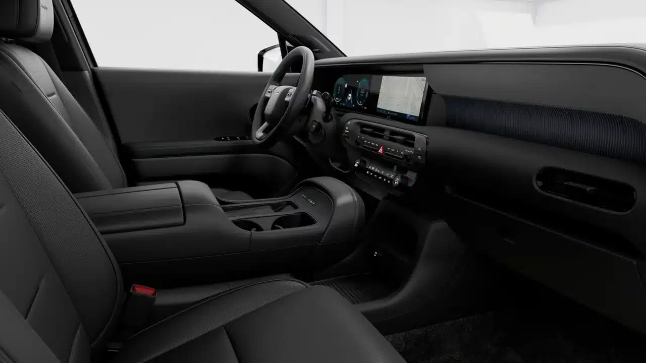 Black dashboard and front cabin of the 2027 Hyundai Palisade Hybrid Calligraphy Black Ink