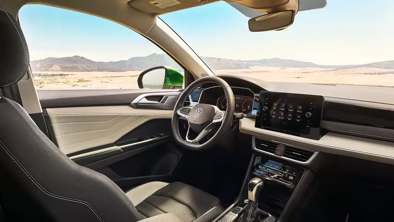 2027 Volkswagen Taos cabin with dashboard and front seats