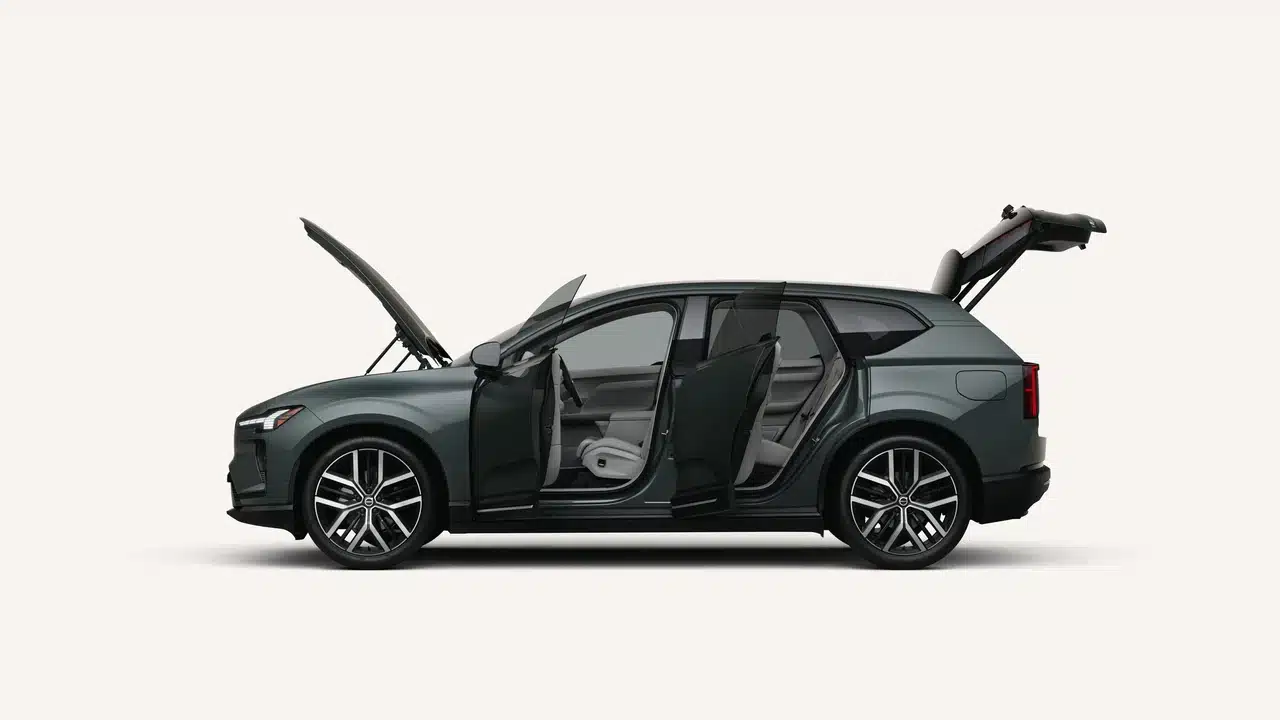 2027 Volvo EX60 with doors hood and tailgate open