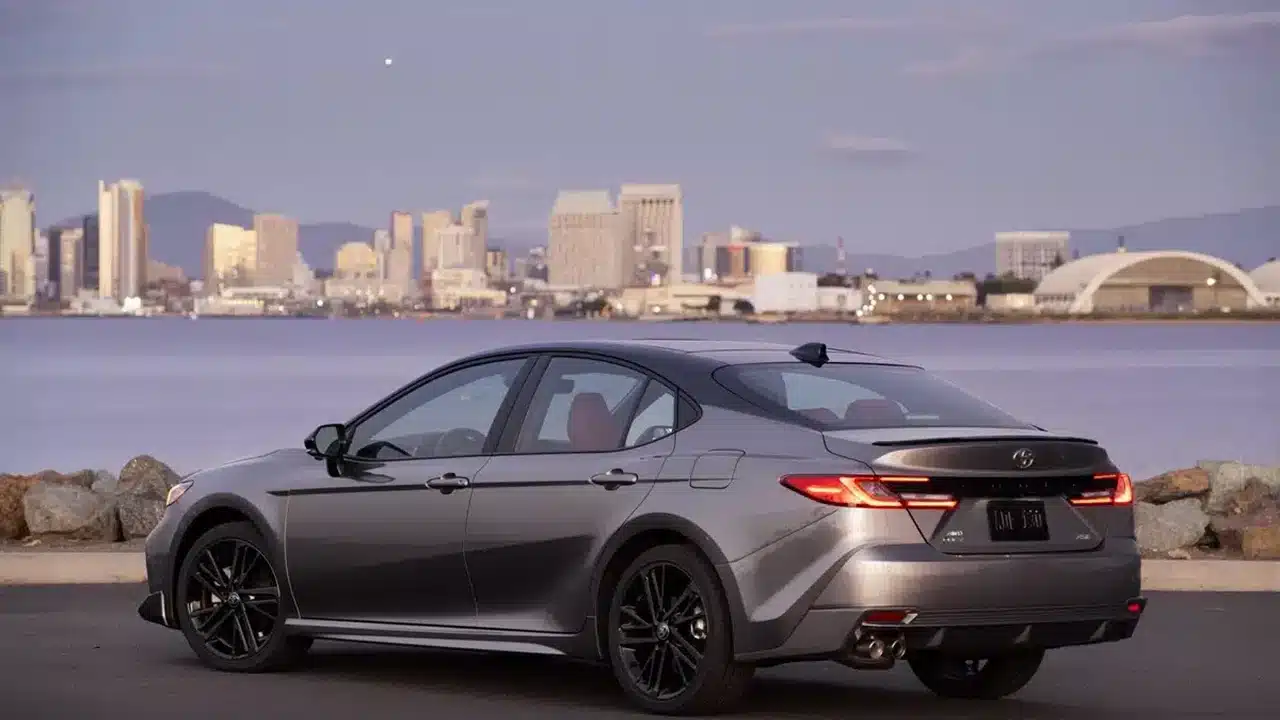 2026 Toyota Camry XSE viewed from the rear