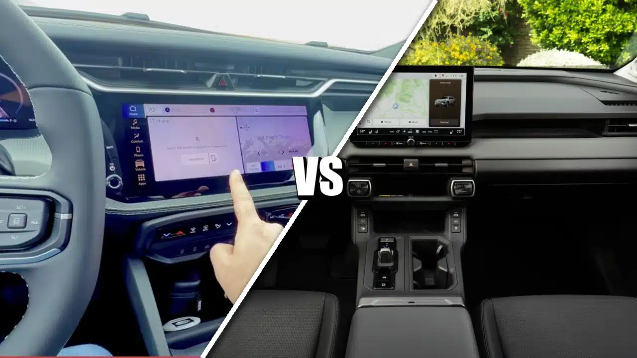 Base Jeep Cherokee screen and Toyota RAV4 dashboard