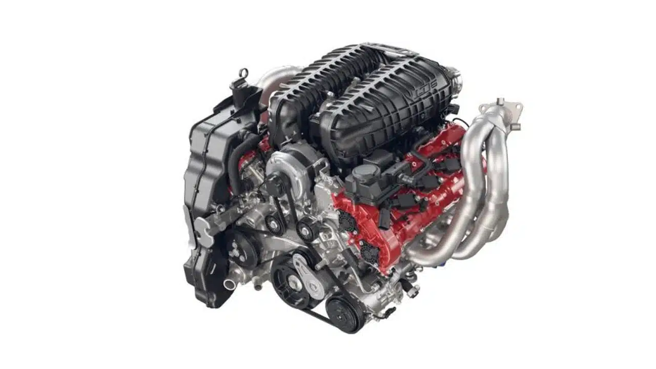 Corvette Z06 5.5L LT6 V8 engine on display