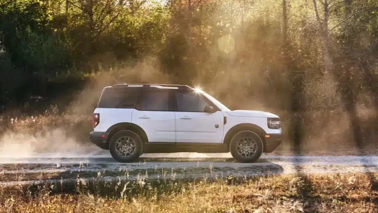 Ford Bronco Sport driving on a gravel road