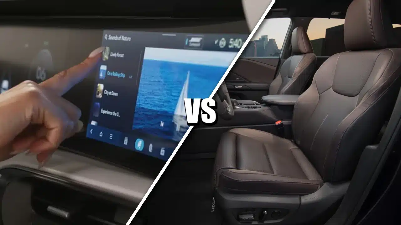Hyundai Palisade screen and Lexus TX front cabin