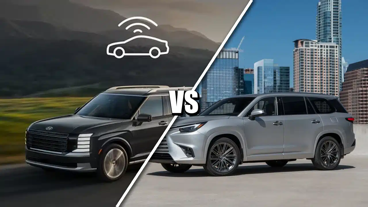 Hyundai Palisade Hybrid and Lexus TX 550h+ exterior comparison