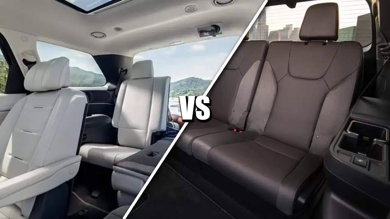 Hyundai Palisade and Lexus TX rear-seat configurations