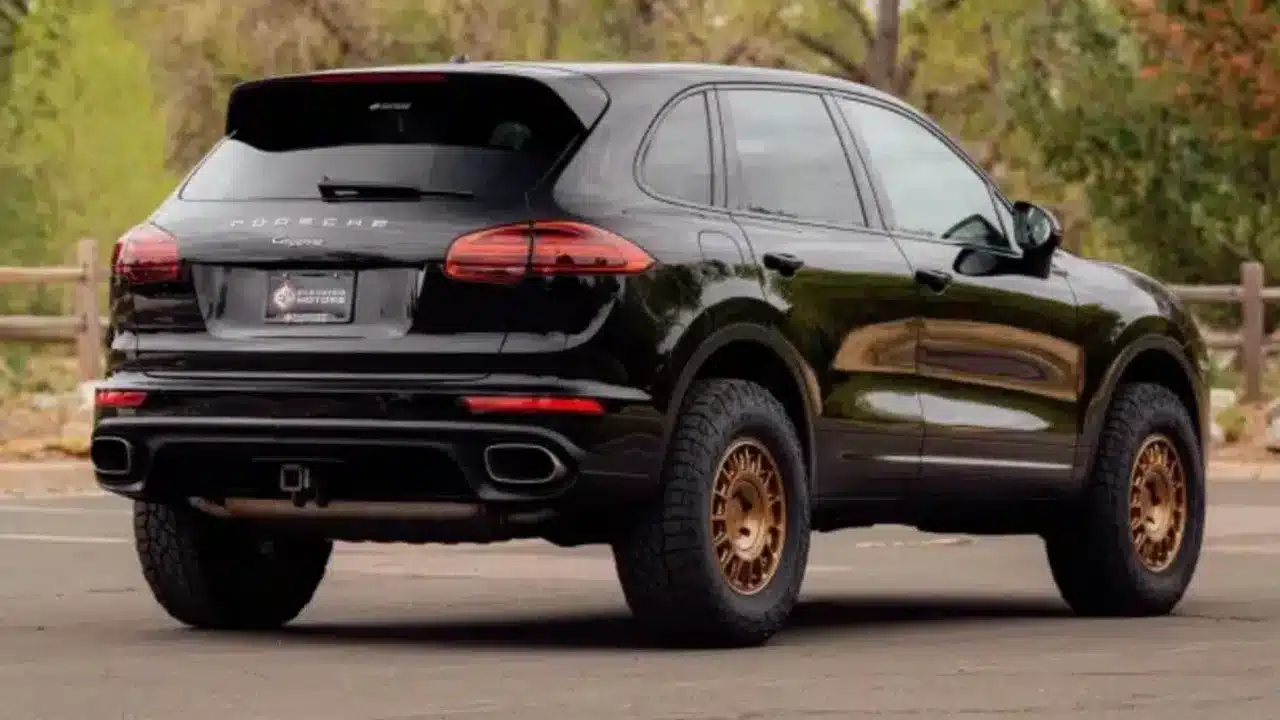 Modified Porsche Cayenne Diesel rear three-quarter view