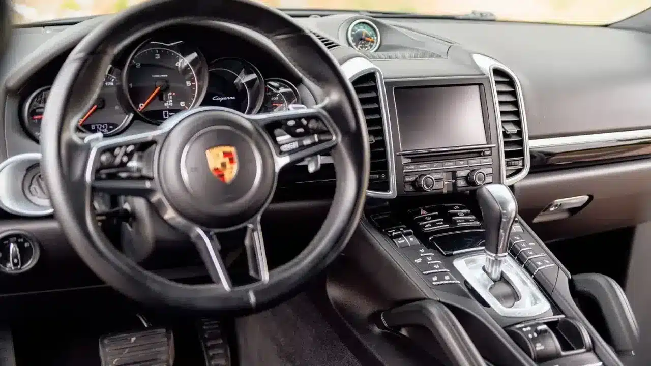 Porsche Cayenne steering wheel, dashboard and center console