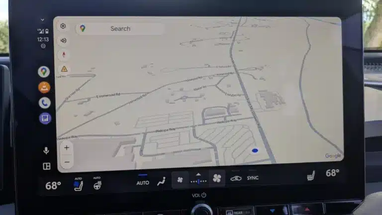 Google Maps through Android Auto on the Toyota RAV4 touchscreen