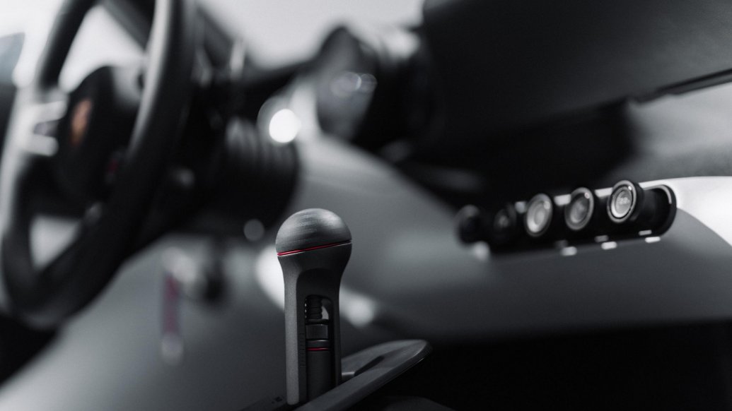 Close-up of Porsche Mission S center-console and dashboard controls