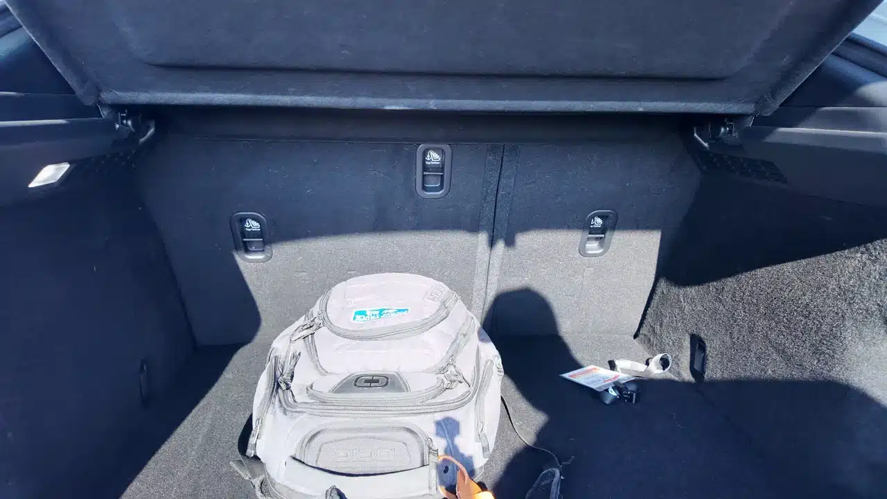 2026 Mazda CX-30 cargo area with Tim’s travel bag